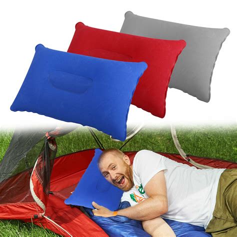 Camping Pillow Inflatable Fabric Feel Head Cushion Ultralight Air Travel Hiking | Camping ...