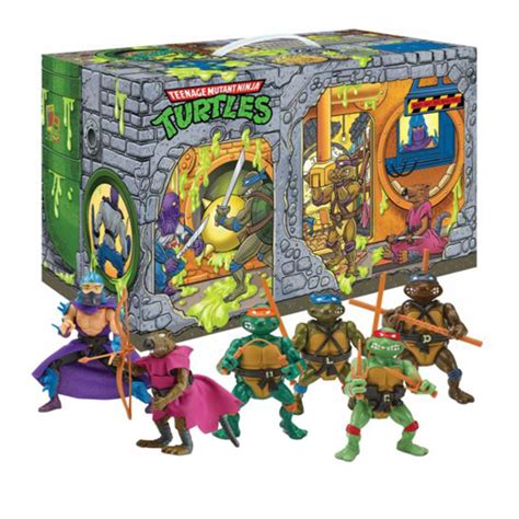 TMNT 1987 Retro Rotocast Sewer Lair Action Figure 6-Pack | Popochos