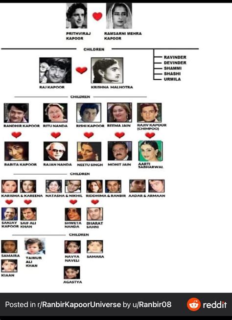 Raj Kapoor Family Tree - From r/RanbirKapoorUniverse. See the Bachchan ...