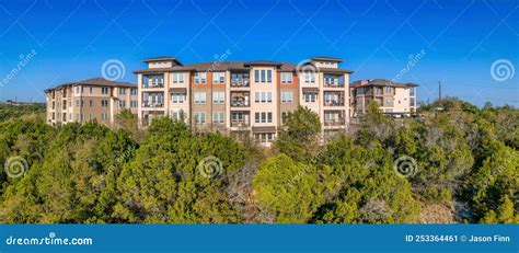 Austin, Texas- Facade of Apartment Building with Balconies and Picture ...