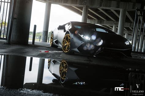 Beast Revealed: Black Huracan with LED Headlights and Gold Wheels — CARiD.com Gallery