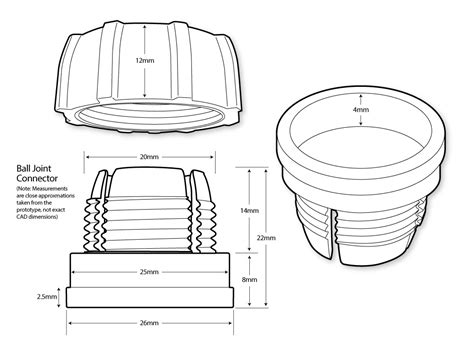 Line drawings for plastic parts on Behance