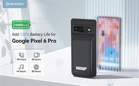 NEWDERY Battery Case for Google Pixel 6 Pro 6.7", 10000mAh Ultra Powe