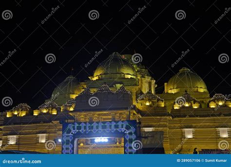 Night View of Akshardham Temple, Rohtak Stock Photo - Image of night ...