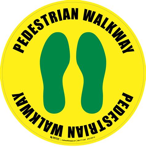 Pedestrian Walkway Footprints Floor Sign