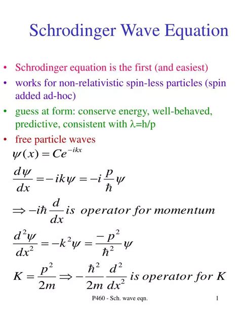 PPT - Schrodinger Wave Equation PowerPoint Presentation - ID:6737951