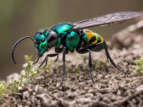 Premium AI Image | Cuckoo wasp macro shot of Cuckoo wasp