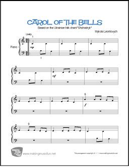 Carol of the Bells | Free Beginner Piano Sheet Music