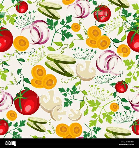 Colorful healthy food seamless pattern background for organic ...