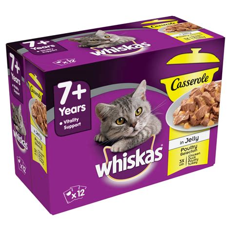 Whiskas 7+ Cat Pouches Casserole Poultry in Jelly Selection 12 x 85g ...