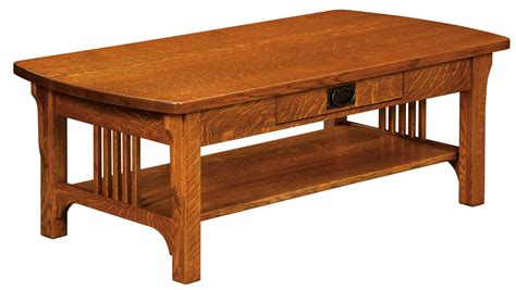 Craftsman Mission Coffee Table | Amish Solid Wood Coffee Tables | Kvadro Furniture