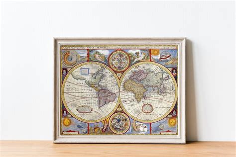 Rare Old World Atlas Map From 1651 by John Speed Colour - Etsy