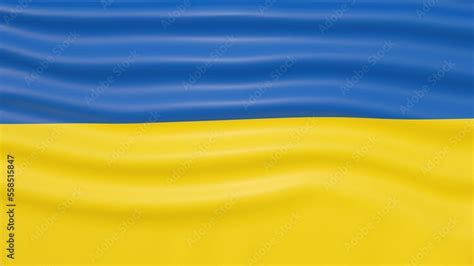 Ukraine flag waving. 3D render illustration. Stock Illustration | Adobe ...