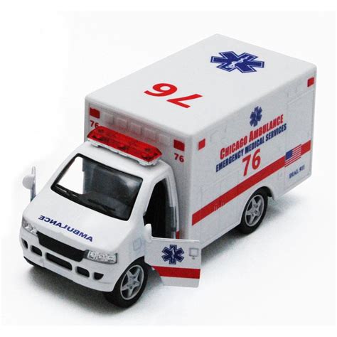 Chicago Rescue Team Ambulance, White - Kinsmart 5259DCG - 5" Diecast ...