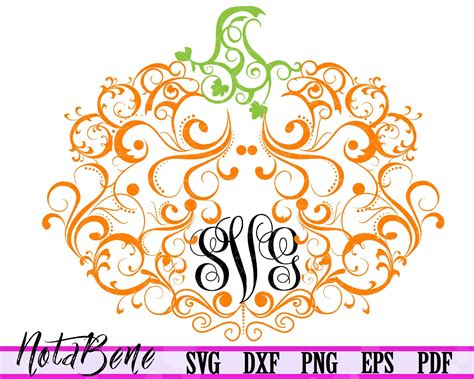 Halloween Monogram Pumpkin SVG Decorative Swirly Pumpkin | Etsy ...