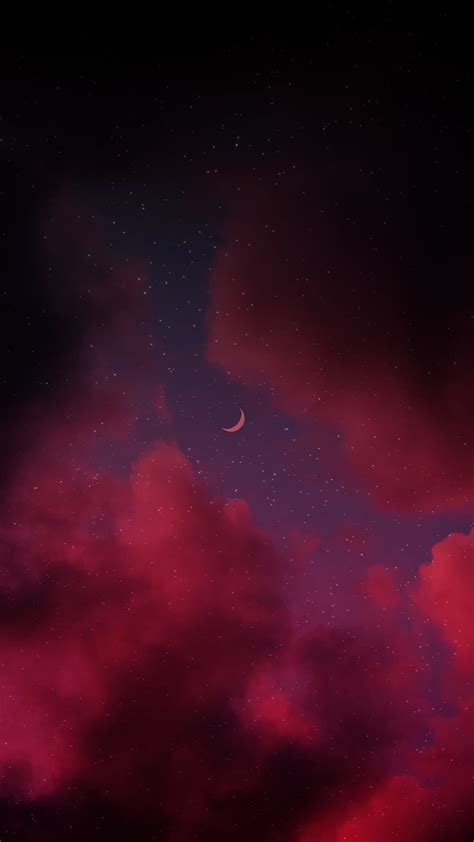 Red Night Sky Wallpaper