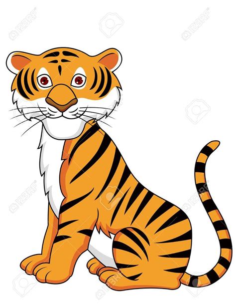 Tigre De Dibujos Animados Ilustraciones Vectoriales, Clip Art Vectorizado Libre De Derechos ...