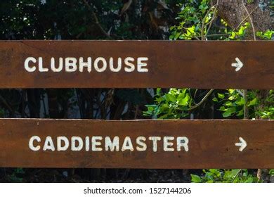 Golf Course Worded Direction Signs Clubhouse Stock Photo 1527144206 ...