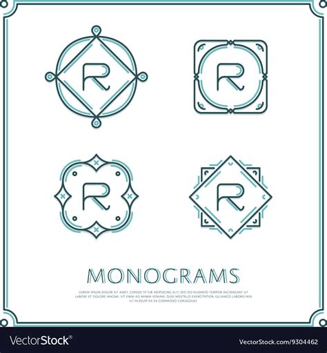 Letter r monogram Royalty Free Vector Image - VectorStock