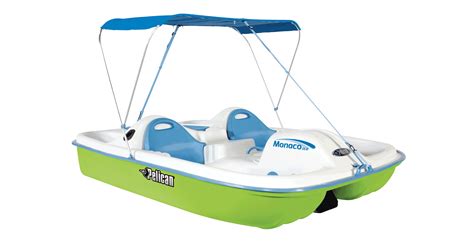 Pelican Pedal Boat Monaco DLX Angler Adjustable 5 Seat Pedal Boat with Canopy - dealepic