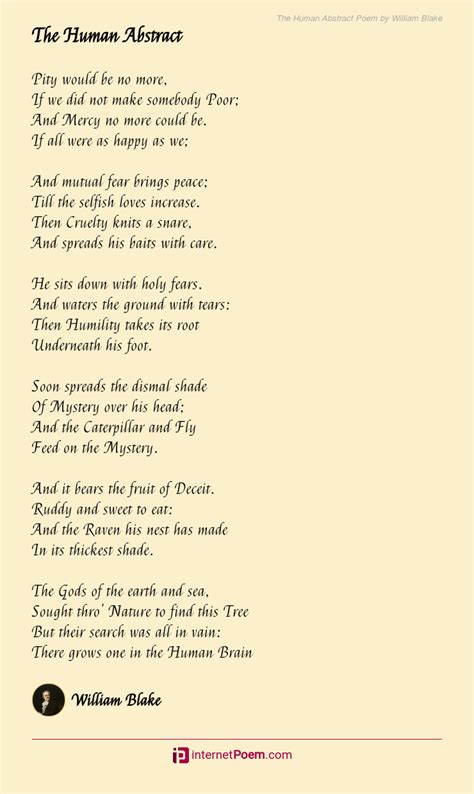 The Human Abstract Poem by William Blake