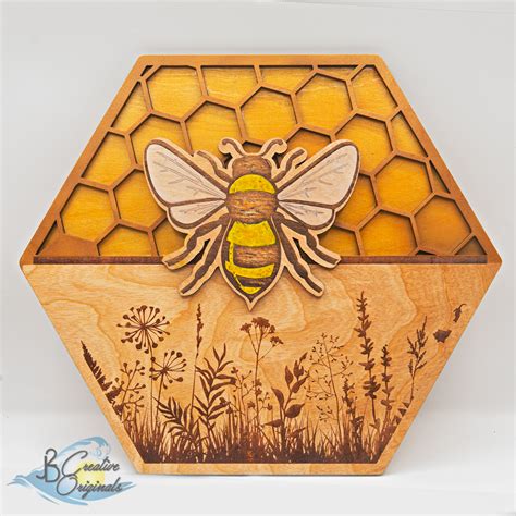 Handmade Honey Bee Decor, Bee Flower Decor, Bee Wall Art, Honeycomb, Honeycomb Wall Decor, Bee ...