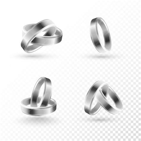 Premium Vector | Silver wedding rings.