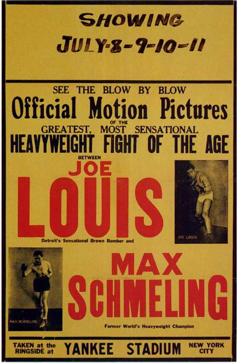 Joe Louis and Max Schmeling Movie Posters From Movie Poster Shop