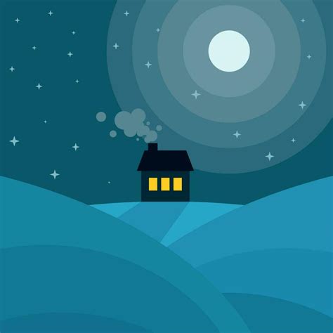 House In The Night, Isolated Background. 23231489 Vector Art at Vecteezy