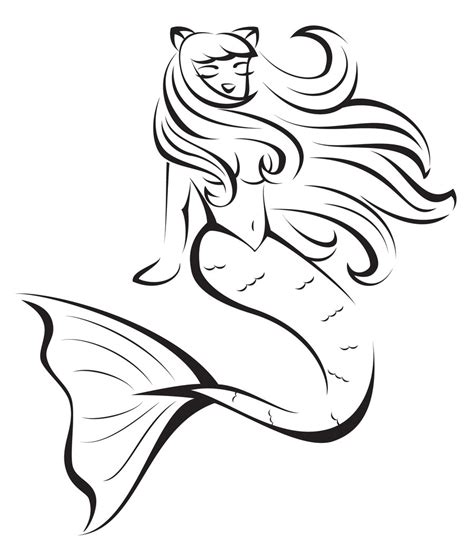 mermaid black and white clipart 20 free Cliparts | Download images on ...