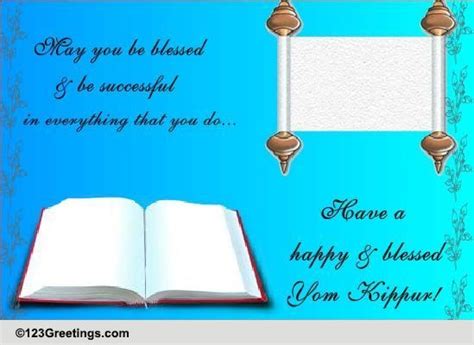 Happy And Blessed Yom Kippur. Free Yom Kippur eCards, Greeting Cards | 123 Greetings