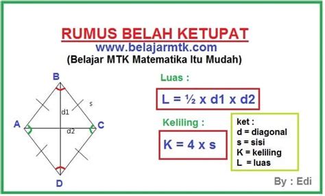 Rumus Luas Permukaan Prisma Belah Ketupat Berapa - IMAGESEE