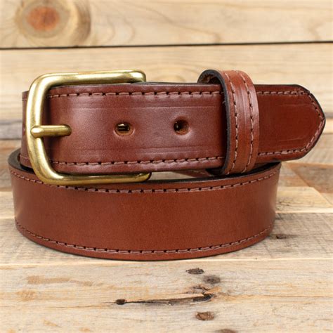 Brown Stitched Bullhide English Bridle Leather Belt – Yoder Leather Company