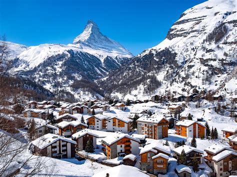 Up and away in Swiss ski town Zermatt