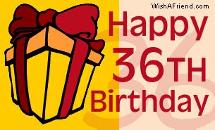 Age Specific Birthday Facebook Graphic - Happy 36th Birthday