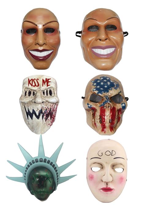 The Purge Mask Grin Halloween Film Movie Horror Fancy Dress Kiss Me God Smiling | eBay