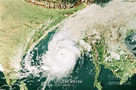 Cyclone Mocha 2023 Cloud Map Indian Ocean 3D Render Color Digital Art by Frank Ramspott - Pixels