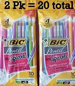 Amazon.com : BIC Xtra Sparkle Mechanical Pencils w/Colorful Barrels, Medium Point (0.7mm), 20 ...