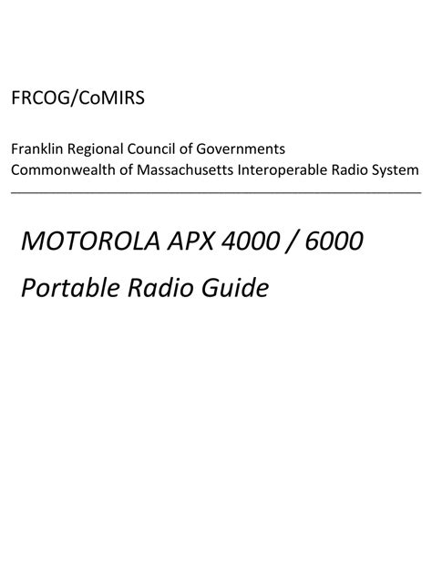 Motorola Apx 4500 Installation Manual