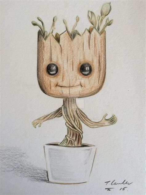 Dancing baby Groot colour pencil drawing by billyboyuk on DeviantArt Easy Pencil Drawings ...