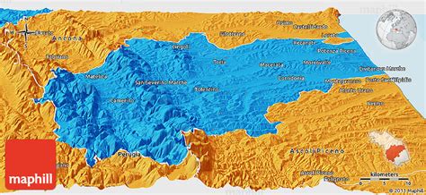 Political Panoramic Map of Macerata