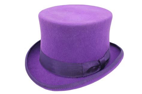 100% Wool High Quality Purple Wedding Event Top Hat --- Satin Lined | eBay