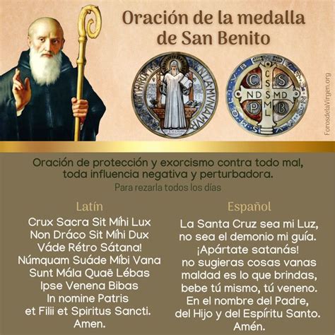 Oración de la medalla de San Benito | Oraciones, San benito, Latin español