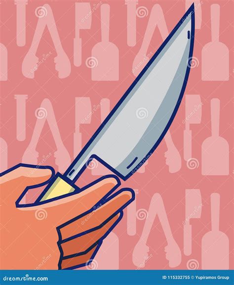 Hand grabbing knife stock vector. Illustration of cookware - 115332755