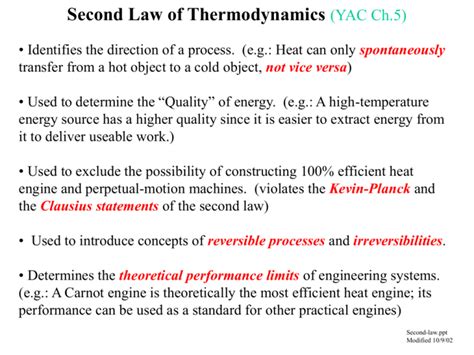 Second Law of Thermodynamics