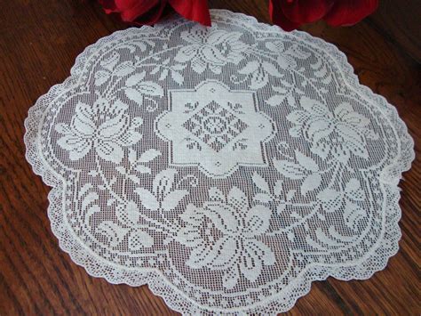 Antique Filet Lace Doily by NettiesCollectibles on Etsy