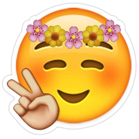 "Emoji Flower Child." Stickers by FredrikTDG | Redbubble