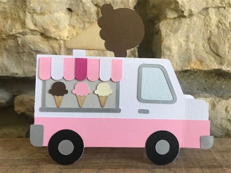 Ice Cream Truck Card, 3D Truck Card, Food Truck Card, Birthday Card ...