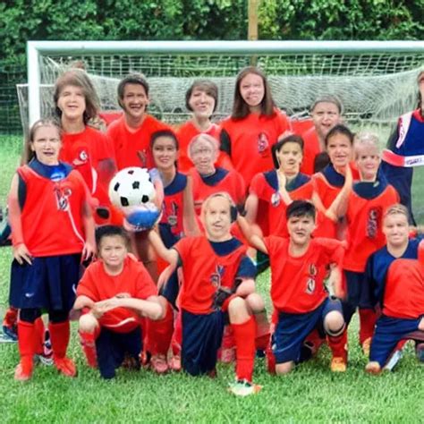 a kids soccer team photo where one of the kids is a | Stable Diffusion ...