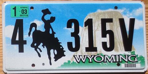 2003 Wyoming mint NICE PLATE - Automobile License Plate Store ...